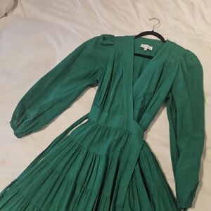 Dillards Elegant Green Wrap Dress